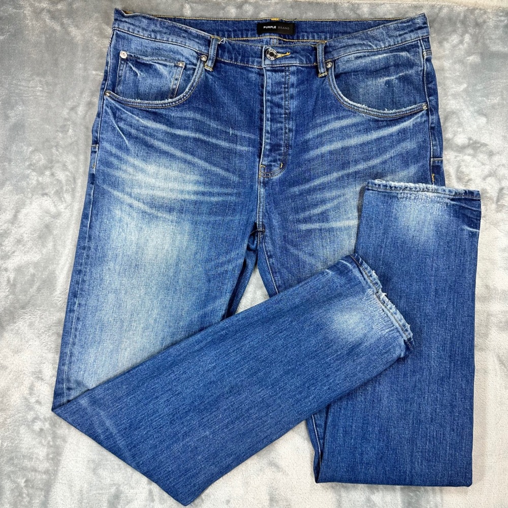 Purple Brand P001 Low Rise Skinny Jeans Medium Indigo Wash 38 OYWD124
